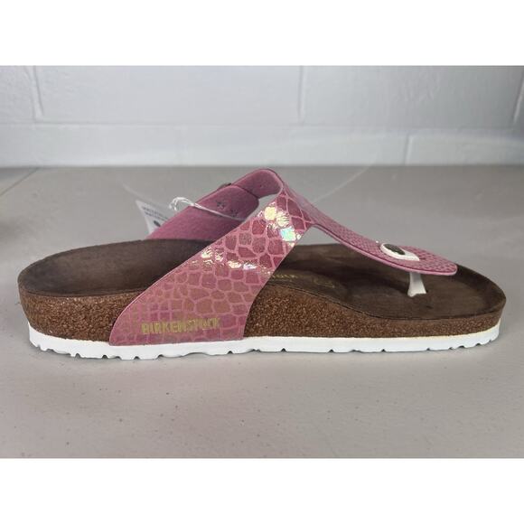 Birkenstock Gizeh Women’s 11 US 42 EU Snake Metallic Pink Rose Gold Sandals NWOB - Picture 12 of 16